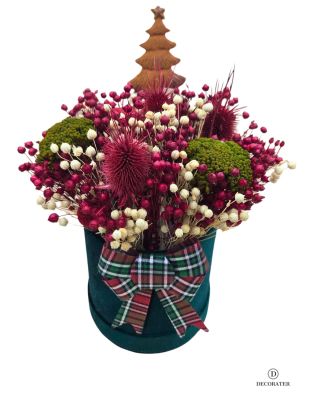 ✨ Artisan Christmas No. 1 ✨ Kouzelný vánoční flower box plný červených akcentů, kovového stromečku a bohatých sušených...